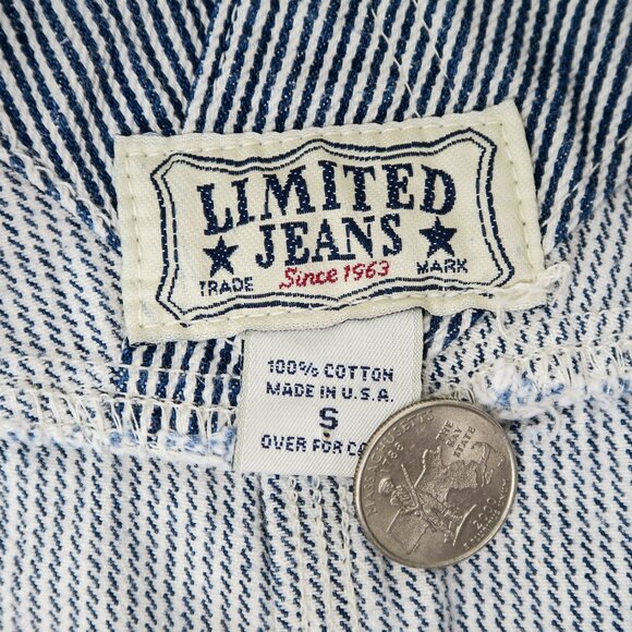 Vintage 90s  Limited Jeans Denim Striped Overalls - Picture 9 of 9